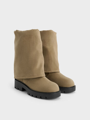 Gi&agrave;y boots cổ cao Camilla, Khaki, hi-res