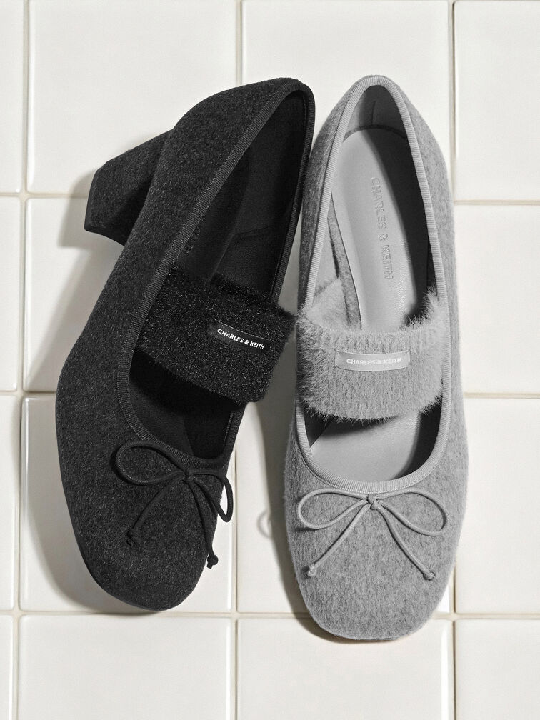 Gi&agrave;y cao g&oacute;t b&iacute;t mũi Winona Felt Bow, X&aacute;m nhạt, hi-res