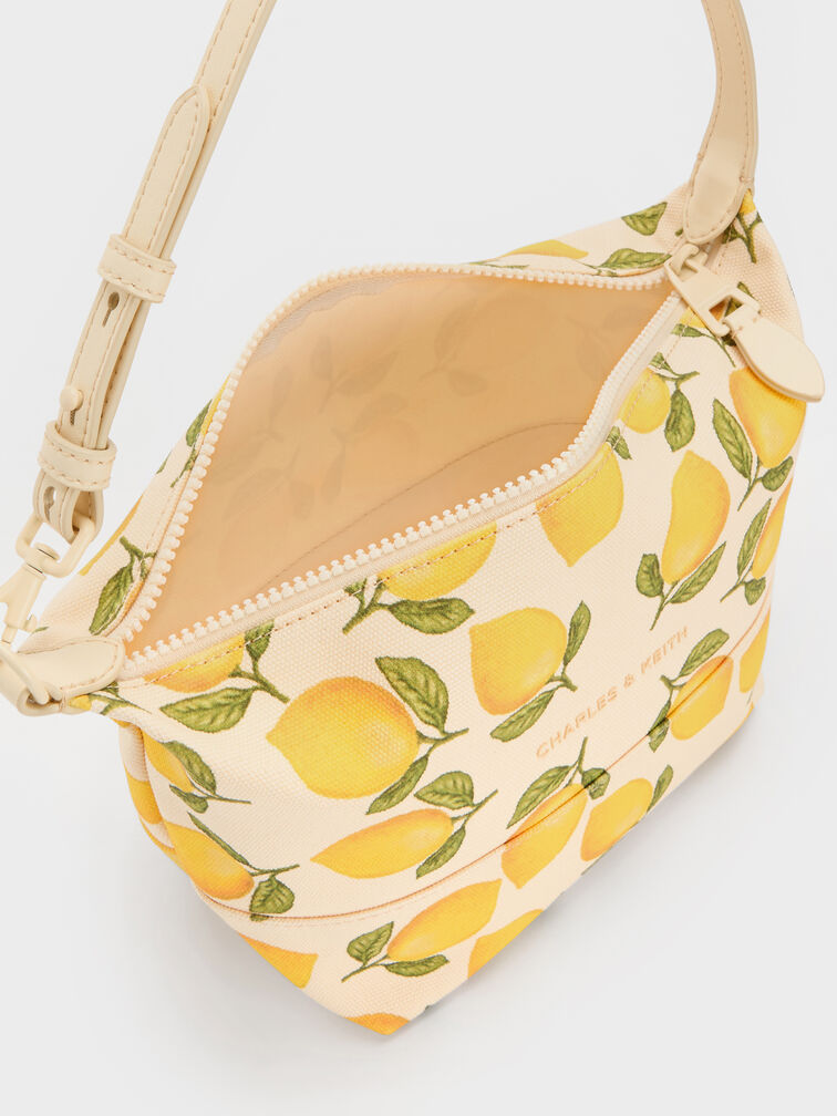 T&uacute;i đeo vai Amity Canvas Lemon-Print, Butter Yellow, hi-res