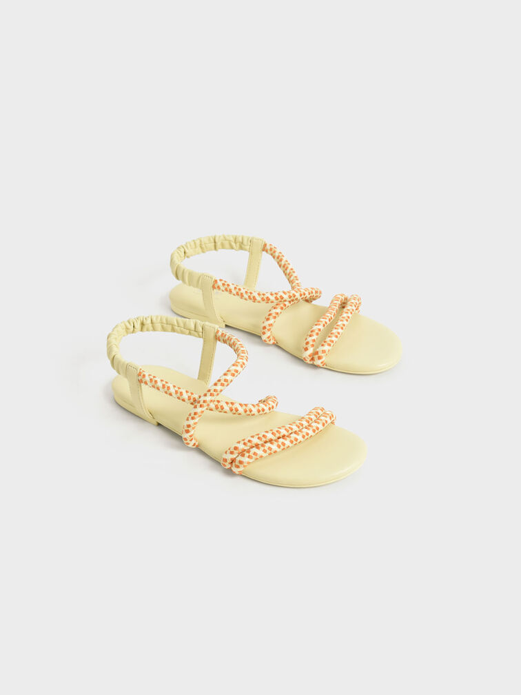 Giày sandals trẻ em Printed Rope, Vàng, hi-res