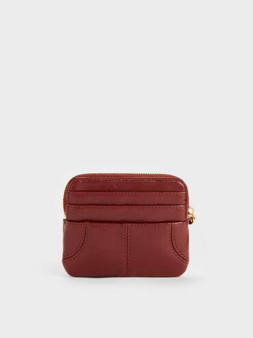 Ciara Top-Zip Card Holder, Burgundy, hi-res