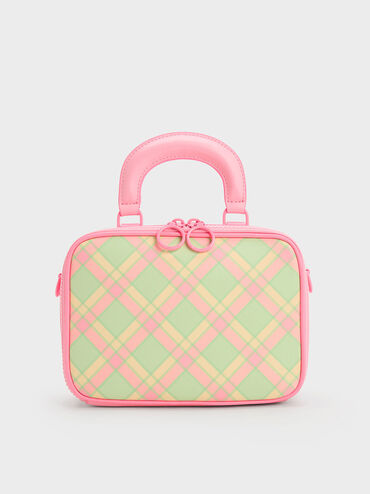 Cyrus Checkered Boxy Bag, Pink, hi-res