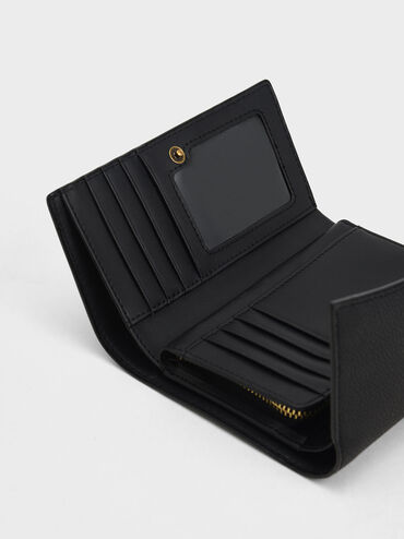 Huxley Metallic-Accent Front Flap Wallet, Black, hi-res