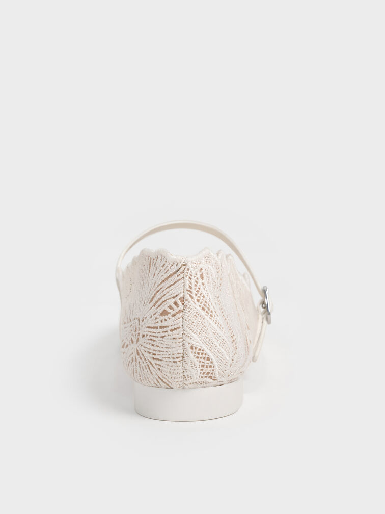 Gi&agrave;y b&uacute;p b&ecirc; mũi tr&ograve;n Meja Floral, Trắng, hi-res