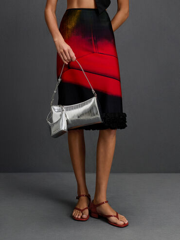 Túi đeo vai phom chữ nhật Augustine Metallic, Bạc, hi-res