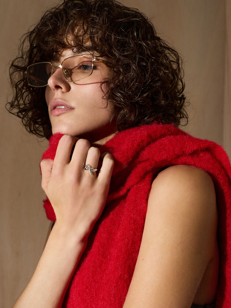 Nhẫn Athalia Bow, Bạc, hi-res