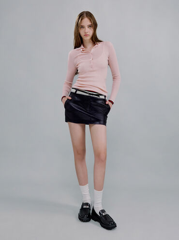 Lando Metallic-Accent Platform Loafers, Black Boxed, hi-res