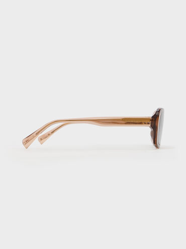 Aubrey Rectangular Sunglasses, Chestnut Brown, hi-res