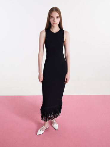 Giày mules mũi nhọn Clara T-Bar Pointed-Toe, Trắng, hi-res