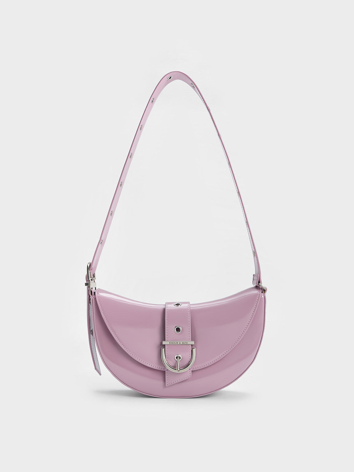 Túi đeo vai hình lưỡi liềm Buckled Strap lilac (Xám hoa lilac ...