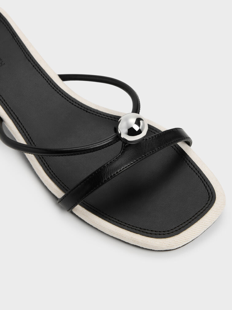 Gi&agrave;y mules cao g&oacute;t Georgie, Đen, hi-res