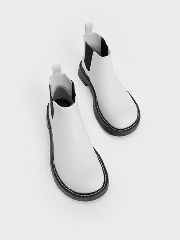Penelope Pull-Tab Chelsea Boots, Chalk, hi-res