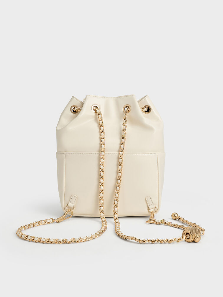 Donna Crinkle-Effect Backpack, Cream, hi-res