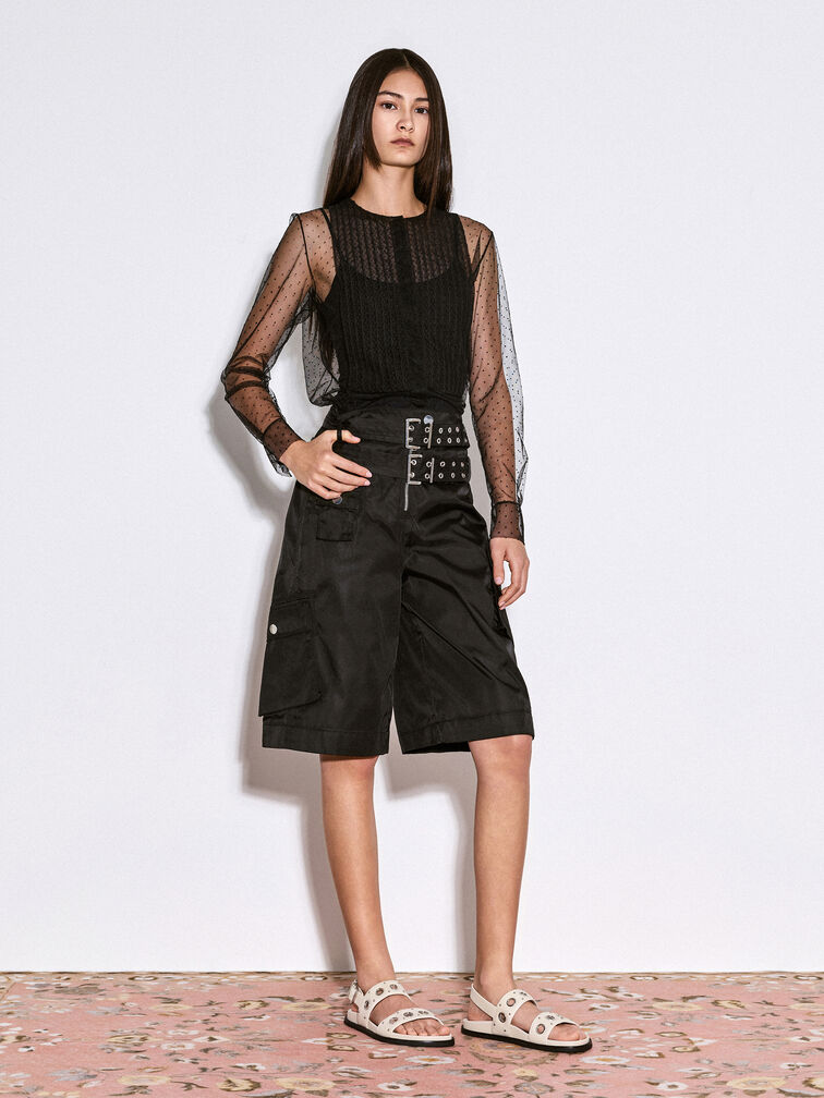 Grommet Slingback Sandals, Chalk, hi-res