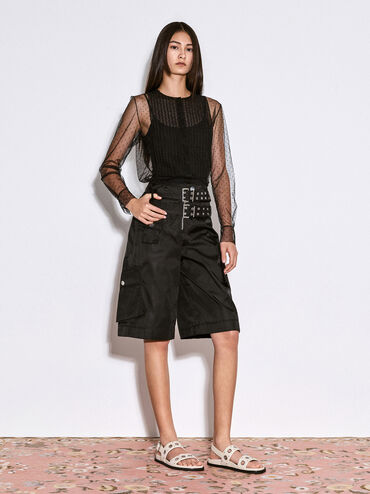 Grommet Slingback Sandals, Chalk, hi-res