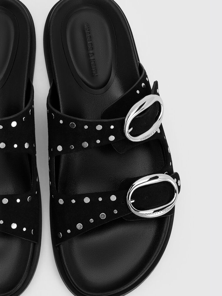 D&eacute;p quai ngang Studded Buckled, Đen, hi-res