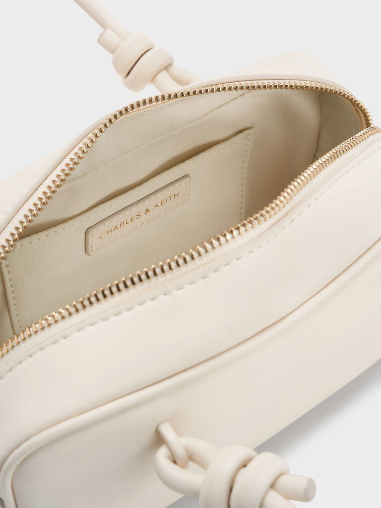 Sammie Knotted-Handle Elongated Bag, Cream, hi-res