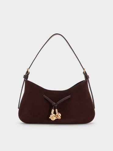 Túi đeo vai hình thang Mila, Nâu sẫm, hi-res