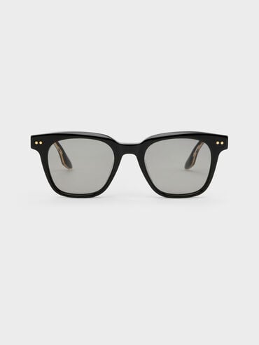 Bianca Square Sunglasses, Black, hi-res