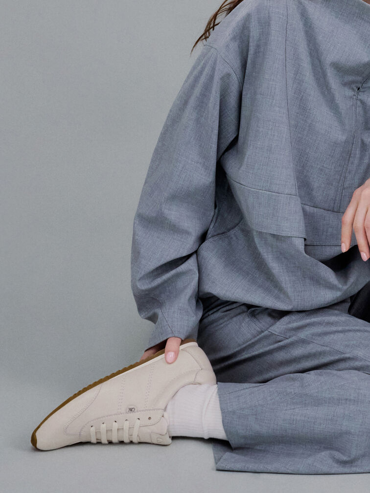 Jace Leather Sneakers, Chalk, hi-res