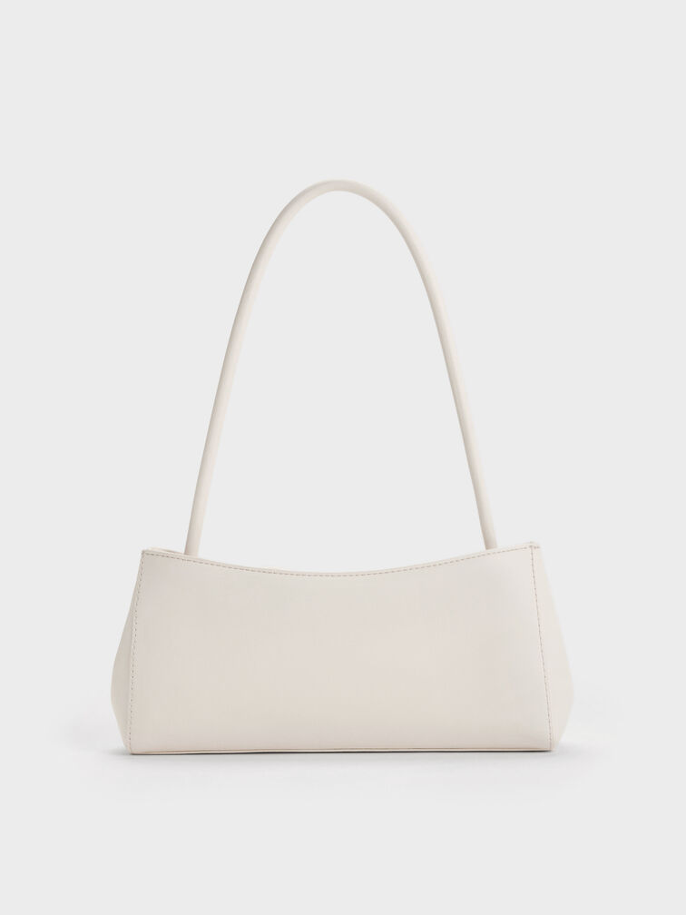 Hazel Bow Panelled Shoulder Bag, Cream, hi-res