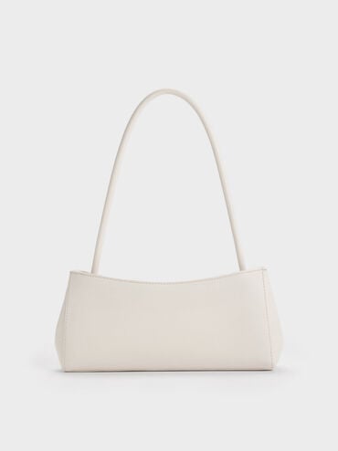 Hazel Bow Panelled Shoulder Bag, Cream, hi-res