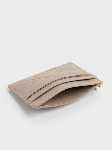 Arrietty Quilted Card Holder, Taupe, hi-res