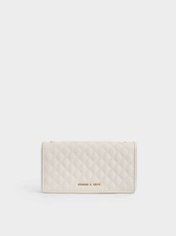 Ví cầm tay Quilted Pouch, Kem, hi-res