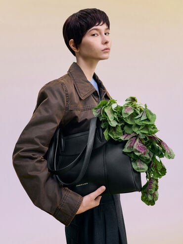 T&uacute;i tote h&igrave;nh thang Raon, Đen, hi-res