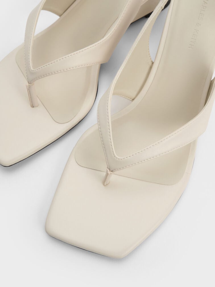 Giày sandals cao gót mũi vuông, Phấn, hi-res