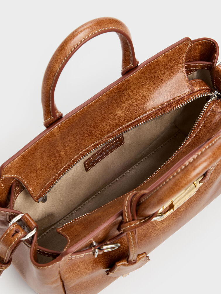 T&uacute;i x&aacute;ch h&igrave;nh thang Mini Delfina Belted, Distressed Tan, hi-res