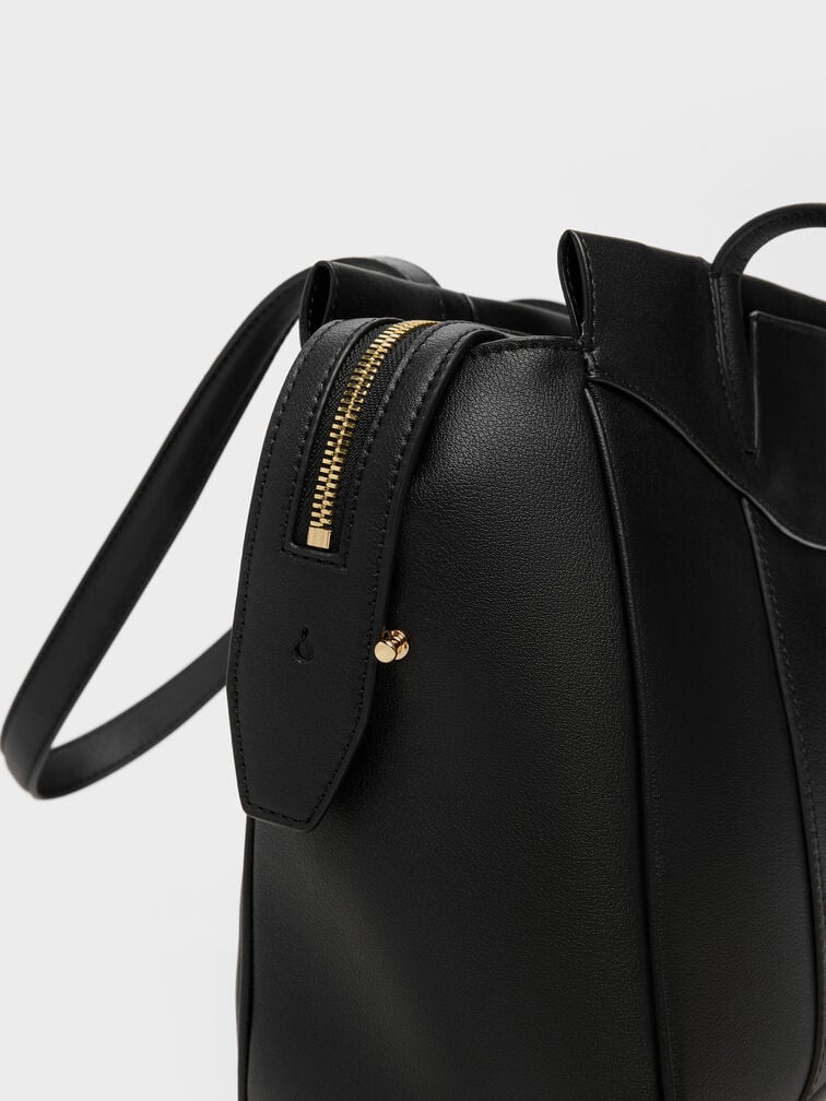 T&uacute;i tote h&igrave;nh thang Raon, Đen, hi-res