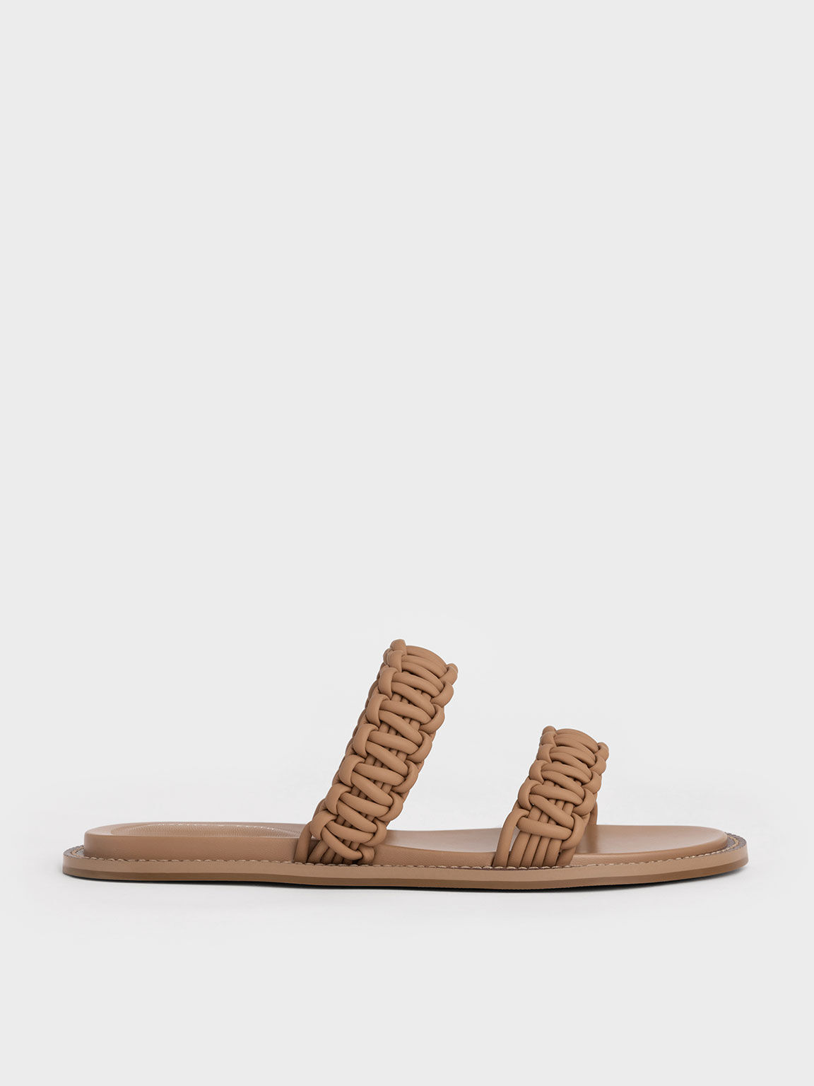 Braided Strap Slide Sandals, Sand, hi-res