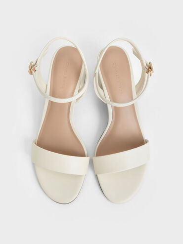 Gi&agrave;y sandals cao g&oacute;t Open Toe Ankle Strap Block, Phấn, hi-res