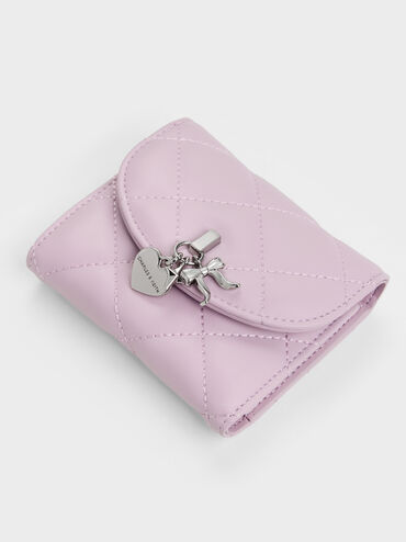 Arrietty Quilted Curved-Flap Wallet, Glycine, hi-res