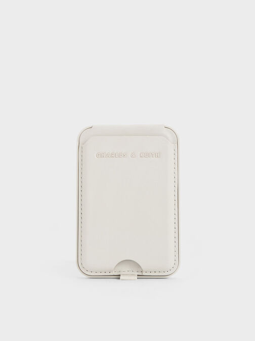 Cyrus Leather Bi-Fold Card Holder, White, hi-res