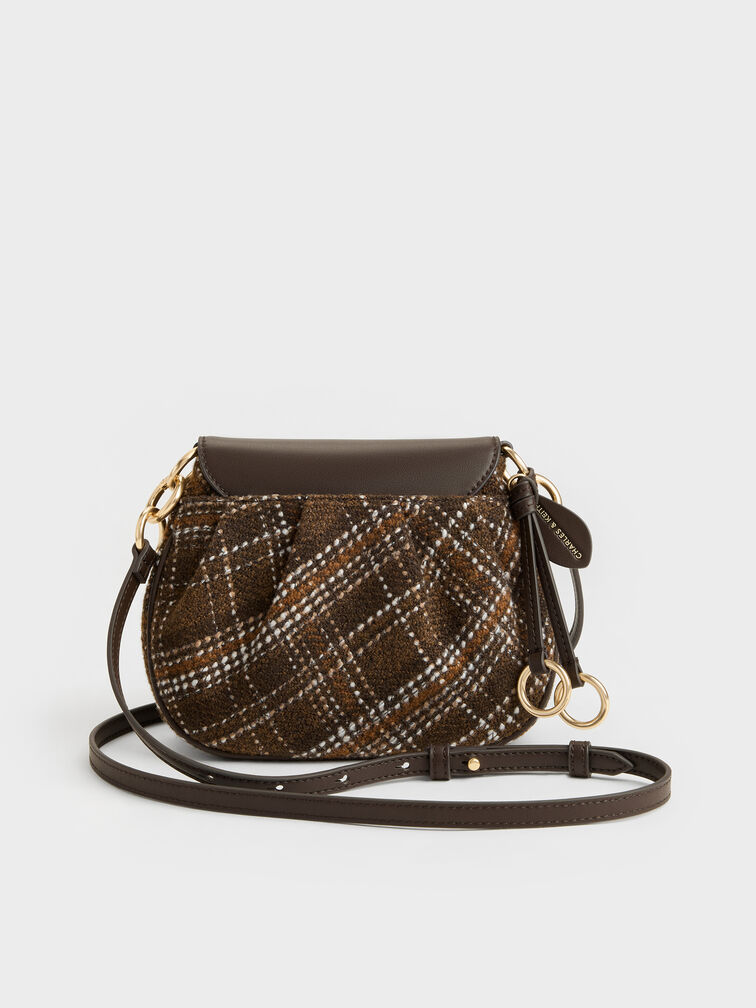 T&uacute;i đeo vai Britton Checkered Ruched, Nhiều m&agrave;u, hi-res