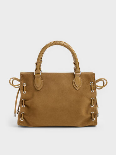 Mini Nylah Grommet Lace-Up Tote Bag, Sahara Sand, hi-res