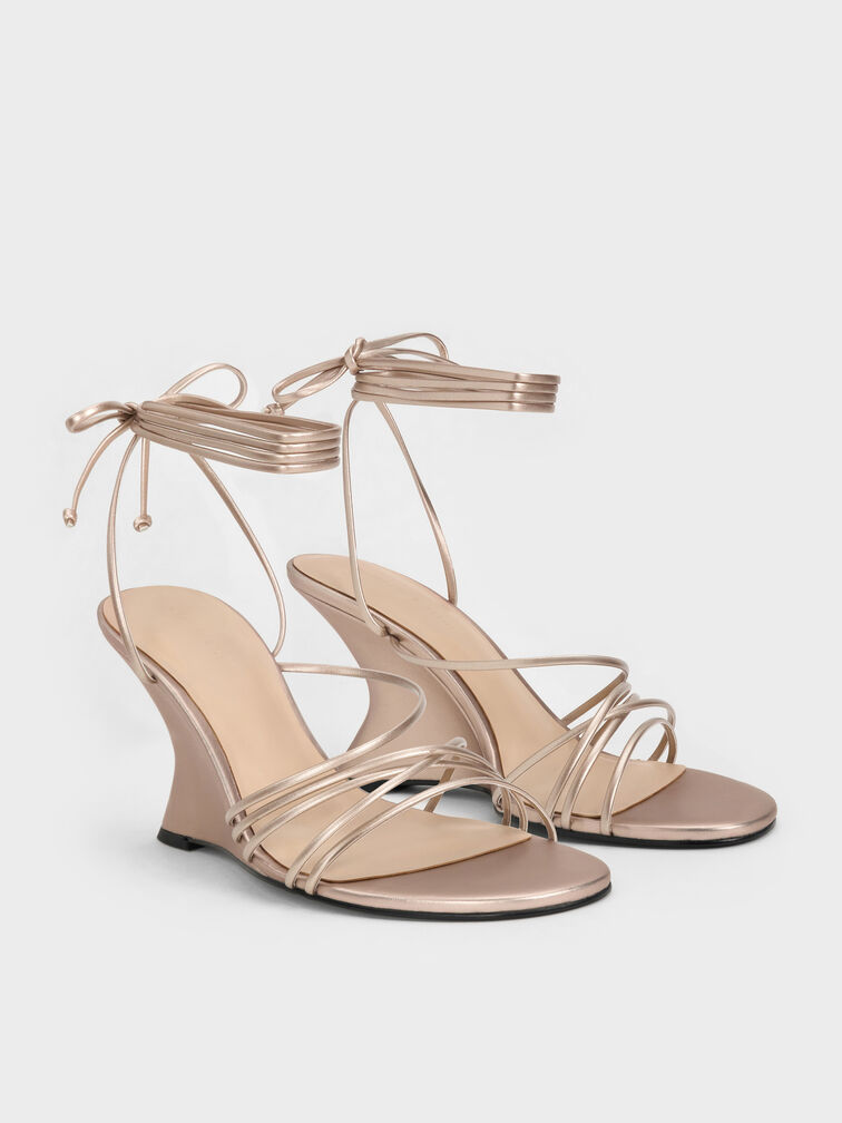 Gi&agrave;y sandals đế xuồng Noona Metallic, Rượu vang, hi-res