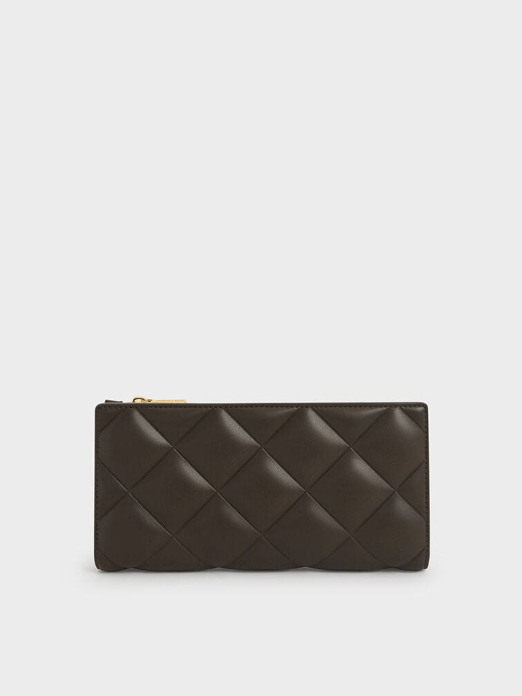 Danika Quilted Long Wallet, Dark Moss, hi-res