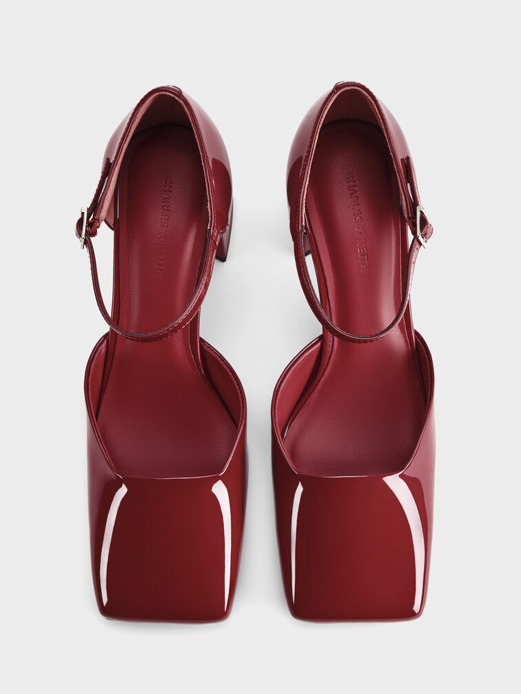 Gi&agrave;y sandals cao g&oacute;t Patricia Patent, Đỏ burgundy, hi-res