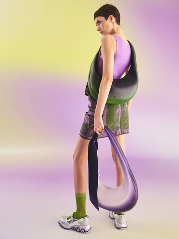 Toni Gradient Knotted Crescent Hobo Bag, Green, hi-res