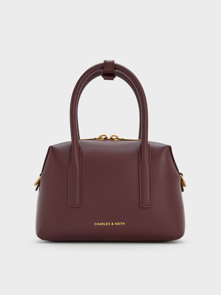 Túi xách hình thang Deyna Metallic-Accent, Wineberry Red, hi-res