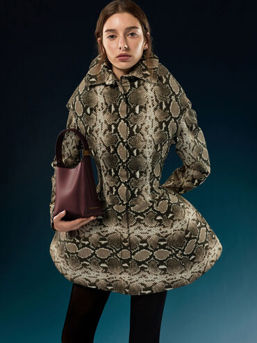 Edna Bucket Bag, Wineberry Red, hi-res