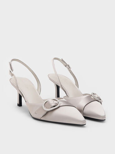 Gi&agrave;y sandals cao g&oacute;t Jannie Recycled Polyester Crystal-Buckle, X&aacute;m nhạt, hi-res