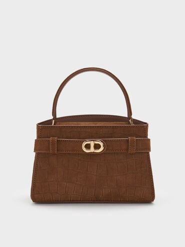 Aubrielle Top Handle Bag, Chocolate, hi-res