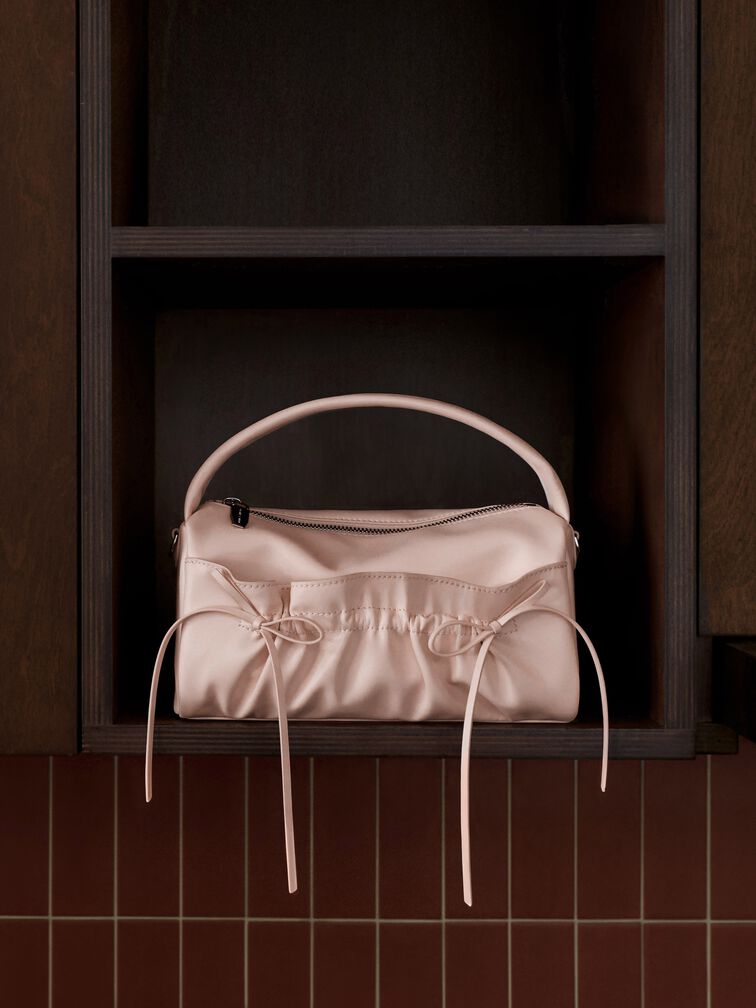 T&uacute;i x&aacute;ch xếp nh&uacute;n thắt nơ Reese, Soft Pink, hi-res