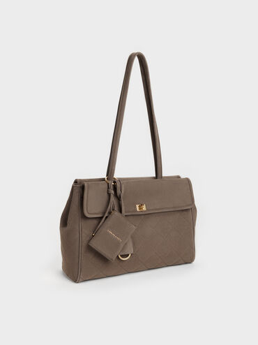 T&uacute;i tote chần b&ocirc;ng XL Apfra, Stone Grey, hi-res