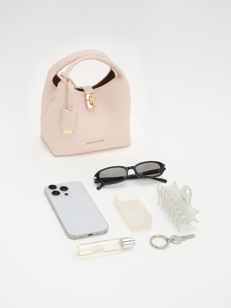 Mini Chance Turn-Lock Bucket Bag, Soft Pink, hi-res