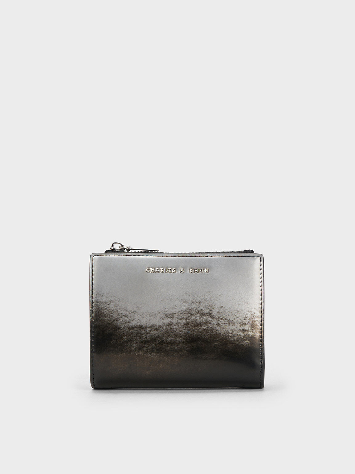 Burnished Small Wallet, Silver, hi-res